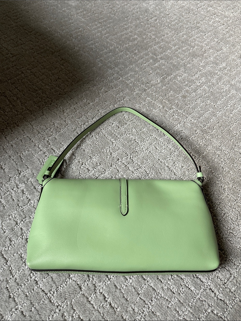 Coach Light Green Hamptons Leather Shoulder Bag with Silver Hardware - Picture 2 of 4